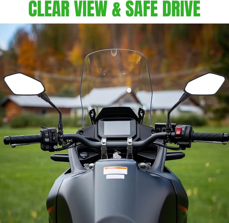 CICMOD Motorcycle Rear View Side Mirrors with M8 M10 Threaded Bolts for Motorcycle, Scooter, ATV, Dirt Bike, Cruiser - Image 3